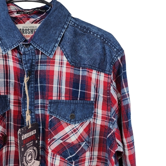 Koroshi  & Co. Men's Plaid Long Sleeve Button-Up Shirt - L - Picture 2 of 6